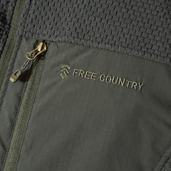 NWOT Mens Free Country Calabaza II Brick Fleece Full-Zip Jacket Navy S Small - Picture 9 of 9